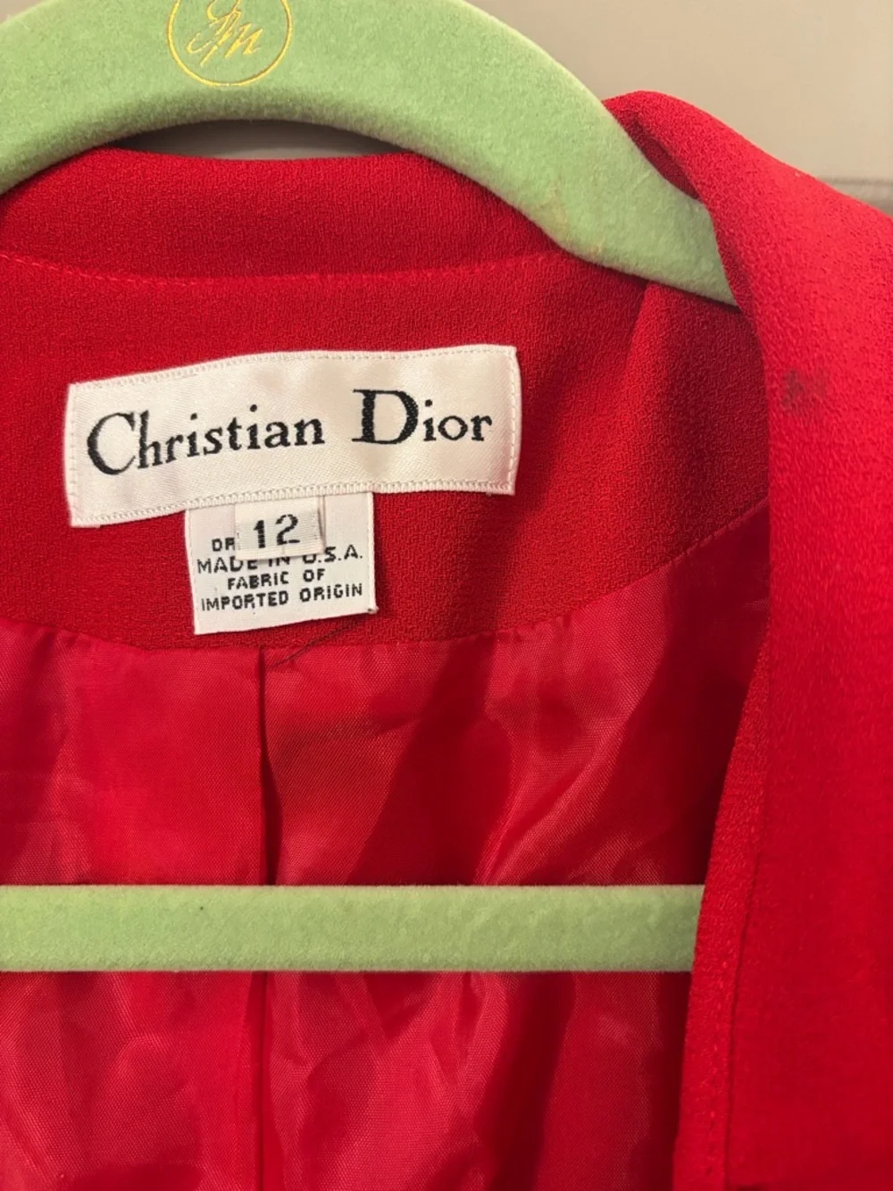 Vintage Christian Dior Red Tailored Blazer